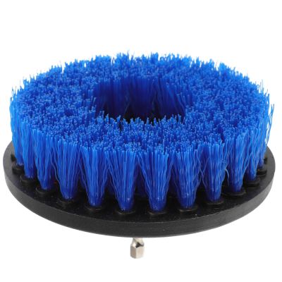 STAHAD Electric Drill Brush Replacement Heads 5-inch Round Blue Set for Floor Grout Kitchen Cleaning Attachment Compatible Power Tools