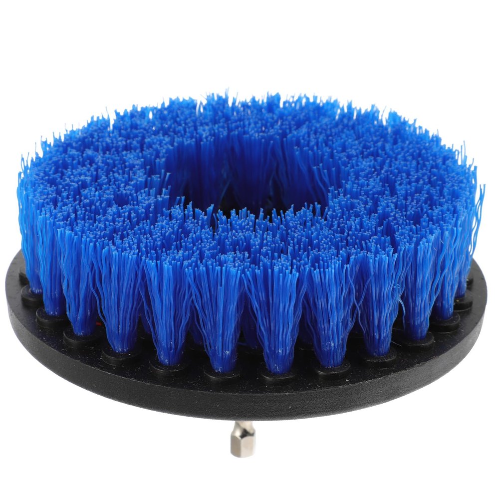 STAHAD Electric Drill Brush Replacement Heads 5-inch Round Blue Set for Floor Grout Kitchen Cleaning Attachment Compatible Power Tools