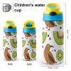 ZEYARUIBO Kiwi Birds Kiwi Fruit Slices Convenient to Carry Large Capacity Pop-up Water Cup Blue-Kiwi Birds Kiwi Fruit Slices view 2