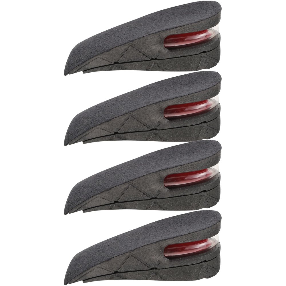 VICASKY Invisible Air- Height Increase Shoe Insoles 4pcs Black Half Pads 3/5cm Heel Lift Inserts for Men and Women Shoe Heel Boosters