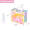VUOJUR 12.8'' Holographic Initial Large Gift Bag for Women Girl Birthday(A) view 2