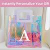 VUOJUR 12.8'' Holographic Initial Large Gift Bag for Women Girl Birthday(A) view 3