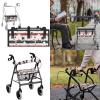 Yreiwoby Star Walker Seat Cover Rollator Seat and Back Rest Covers Easy to Use Stripe Rollator Storage Under Seat Bag Folding Walker Pouch for Seniors Detachable (3 Pieces) view 2