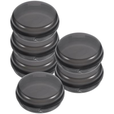 Healvian Portable Pill Organizer 6pcs Set, Black Small Plastic Daily Medication Holder with 3-Compartment Design for Travel and Personal Use