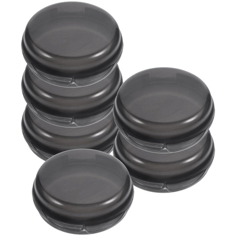 Healvian Portable Pill Organizer 6pcs Set, Black Small Plastic Daily Medication Holder with 3-Compartment Design for Travel and Personal Use