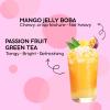 YZB Instant Boba Drink Kit, Crystal Bubble Fruit Tea (Jelly-Style), Passion Fruit Green Tea with Mango-Flavored Bubble, No Heat Needed, DIY, Mix & Sip in seconds, 3 Servings with Straws view 4