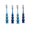 Kids Toothbrush 4 Pack - Soft Bristles with Suction Cup - Toothbrush Kids, Child Sized Brush Heads, 3-10 Year Old Kid Toothbrush with Easy Storage - Toddler, Girl and Boy Set (2 blue colors) view 1