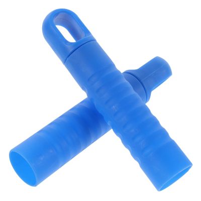 Homoyoyo Replacement Mop Handle Grips with End Caps 2pcs, Non-Slip Blue 25mm Diameter, Hanging Hole for Floor Cleaning and Dustpan Handles, Mop Rod Accessories for Household Use
