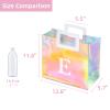 VUOJUR 12.8'' Holographic Letter Large Gift Bag for Women Birthday Personalized Reusable Party Bag(E) view 2