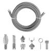 Pipe Cleaning Spiral for Electric Pipe Cleaning Machine, 3 m Length, 12 mm Diameter, High-Strength Steel Drain Cleaner with 6 Interchangeable Cutting Heads (Model A, B, C)(B) view 3