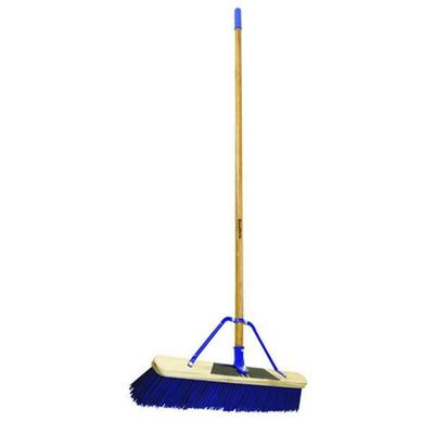24 in Sweep Face Push Broom, Stiff, Synthetic, Blue, Mfr: 869HDSU-A