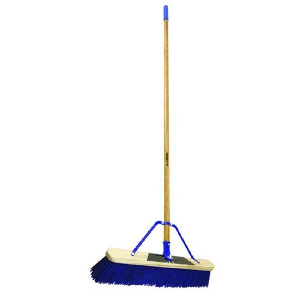 24 in Sweep Face Push Broom, Stiff, Synthetic, Blue, Mfr: 869HDSU-A