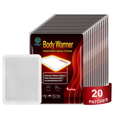 20 Pack Body Warmer Heat Patches, Disposable Instant Heating Pads Lasting 10 Hours, 5.12 x 3.94 Inch