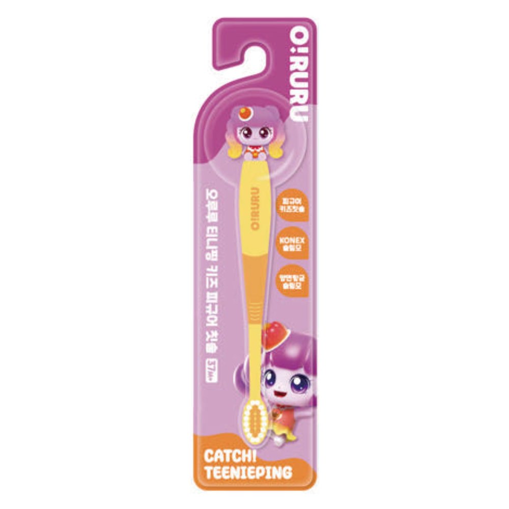 Catch Teenieping Character Toothbrush, Soft PBT Bristles & Non-Slip Ergonomic Handle (Jellyping , Free)