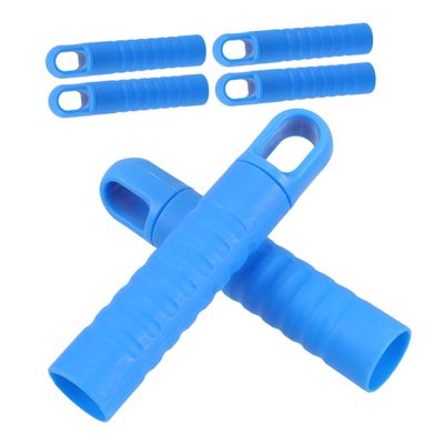 GLEAVI 6pcs Mop Rod End Sleeve and Broom Handle Replacement Caps, Non-Slip Blue Plastic Covers with Hanging Holes for 25mm Mop and Broom Poles, Home and Commercial Cleaning Accessories