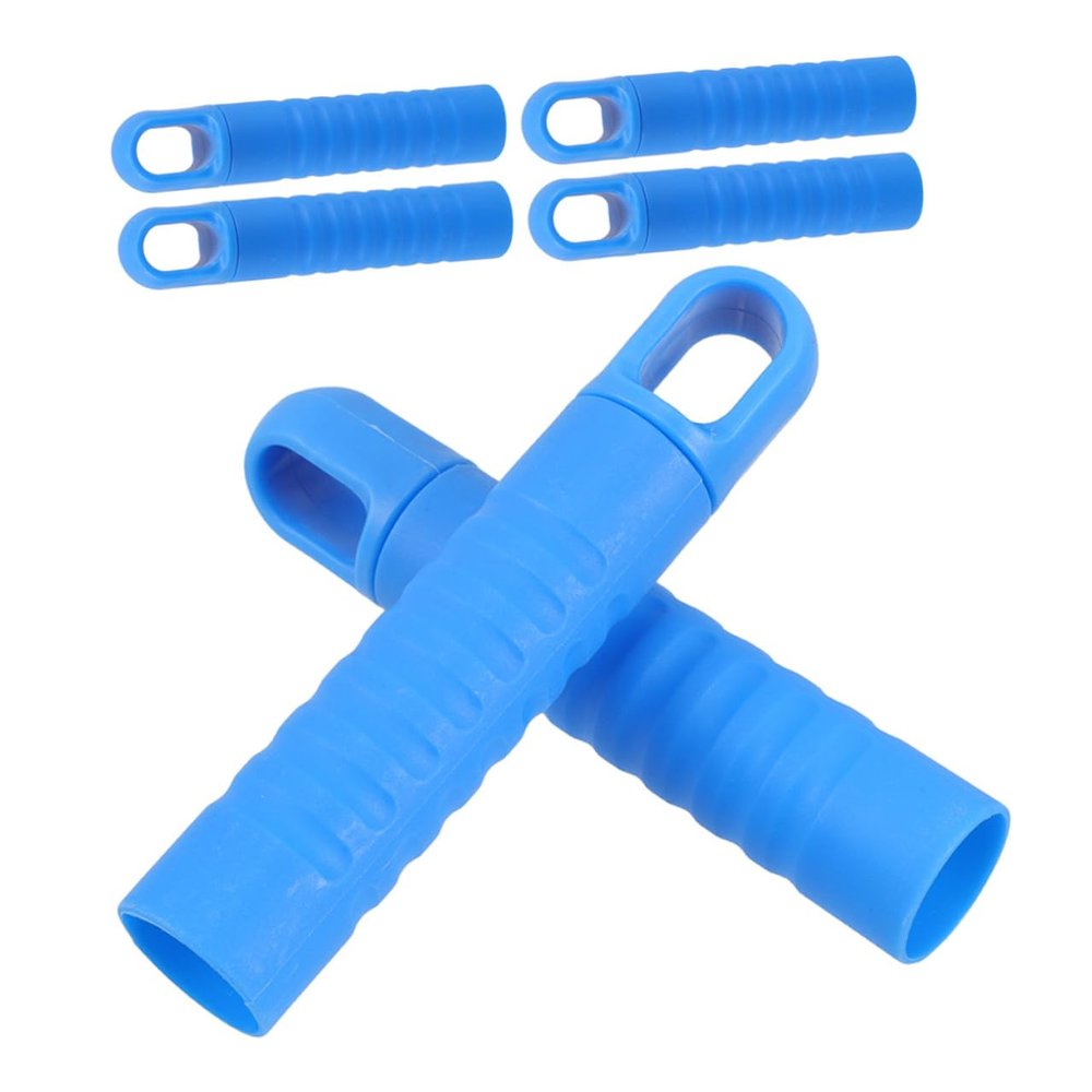 GLEAVI 6pcs Mop Rod End Sleeve and Broom Handle Replacement Caps, Non-Slip Blue Plastic Covers with Hanging Holes for 25mm Mop and Broom Poles, Home and Commercial Cleaning Accessories