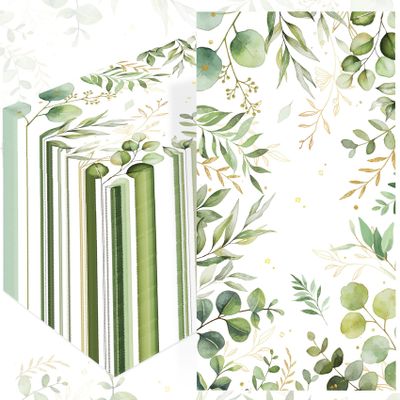 200 Pcs Greenery Paper Napkins Eucalyptus Paper Napkins Disposable Hand Towels for Bathroom Green Papers Guest Towels Decorative Dinner Napkins for Bridal Baby Shower Wedding Birthday Spring Party