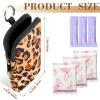 2 Pack Portable Tampon Holder Zippered Pouch with Snap Hook, Waterproof Travel-Friendly Discreet Period Bag, Feminine Products Organizer for Women Purse (Leopard) view 2