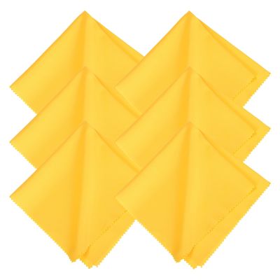 MECCANIXITY Eyeglasses Cloth Microfiber Cleaning Cloth for Eyeglasses Glasses Record Lenses Screens Cameras Cell Phone LCD TV Screens Tablets Laptop, Anti-Static 16" Yellow 6pcs