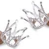 2Pcs Mini Infant Crown Baby Princess Tiara Cake Topper Crystal Rhinestone Small Silver Cupcake Crown for Newborn Photo Prop Royal Prince Themed Birthday Wedding Christmas Party Decorations view 1