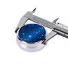 Blue Star Pattern Round Pill Box.Mini Full Printed Metal Pillbox. Travelfriendly 3compartment Design, 2.0 x 2.0 x 0.7 inches. view 4