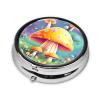 Fantasy Dream Mushroom Round Pill Box.Mini Full Printed Metal Pillbox. Travelfriendly 3compartment Design, 2.0 x 2.0 x 0.7 inches. view 2