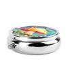 Fantasy Dream Mushroom Round Pill Box.Mini Full Printed Metal Pillbox. Travelfriendly 3compartment Design, 2.0 x 2.0 x 0.7 inches. view 3