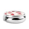 Pink Watermelon Round Pill Box.Mini Full Printed Metal Pillbox. Travelfriendly 3compartment Design, 2.0 x 2.0 x 0.7 inches. view 3