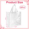 Eccliy 42 Pack 12x12x6 Inch Clear Tote Bag Stadium Approved Bulk Plastic Beach Tote Gift Bag with Handle for Gym Sports (White) view 4