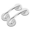 EXAOMBLE 2pcs Suction Cup Shower Grab Bars with Strong Adhesive Medium Silver No-Drill Bathroom Safety Handles for Seniors and Elderly, Portable Suction Cup Door Pull Handles for Glass view 1