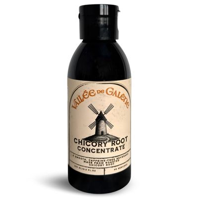 Vallee De Galene Chicory Coffee - Liquid Concentrate. Caffeine Free Roasted Chicory Root Extract, Pure Botanical Beverage Concentrate, Soluble Drink Mix, No Brewing Required, 250ml / 8.5 fl oz.
