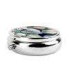 White Tropical Fish Round Pill Box.Mini Full Printed Metal Pillbox. Travelfriendly 3compartment Design, 2.0 x 2.0 x 0.7 inches. view 3