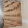 Teak Solid Wood Shower Floor Mat, Wood Walk in Shower Non Slip Mats, Raised Comfortable Board, for Bathroom, Bathtub, Spa, Sauna, Pool, Indoor & Outdoor Use(40x40cm/15.7 * 15.7in) view 1