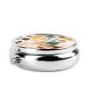 Mid Century Modern Round Pill Box.Mini Full Printed Metal Pillbox. Travelfriendly 3compartment Design, 2.0 x 2.0 x 0.7 inches. view 3