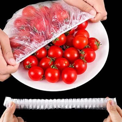 100Pcs Food Cover Disposable Plastic Wrap Elastic Food Covers For Fruit Bowl Cup