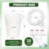 30 Pcs White Shot Cups with Wristband for Party 2oz Plastic Shot Glasses Bulk Disposable Mini Shot Glasses with Bracelet Wear On Solo Cups for Wedding Graduation Party Beer Taste Serving Birthday view 2