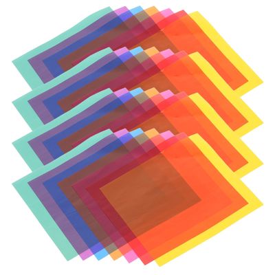 HOODANCOS 28pcs 10cm Multi-color Cellophane Sheets, Square Cellophane Wrapping Paper for DIY Crafts, Party Supplies, Candy Wrap, Window Film Art Materials