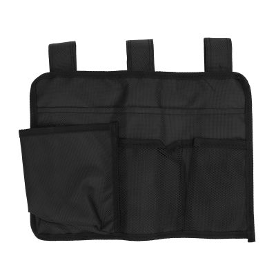 KAIXINM Bedside Hanging Storage Bag, Multi Pockets Wheelchair Armrest Pouch Storage Bag, Nylon Organizer with Reinforced Hanging Rings for Bed Dorm Hospital Chair Stroller