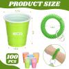 100 Pcs Multi Colors Shot Cups with Wristband for Party 2oz Plastic Shot Glasses Bulk Disposable Mini Shot Glasses with Bracelet Wear On Solo Cups for Festival Birthday Carnival Easter Party Supplies view 2