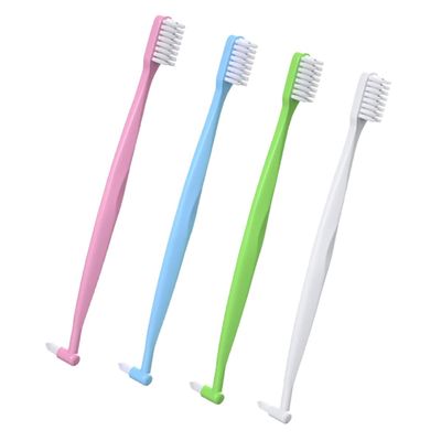 Abaodam Double-Headed Interdental Toothbrush 4pcs Compact Tapered Bristles Wear-Resistant Manual Brushes for Daily and Travel Oral Cleaning