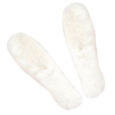 Veemoon Warm Wool Insoles for Men and Women, Fleece-Lined Leather Shoe Inserts Size 39, Breathable Sweat-Absorbing Warm Shoe Pads for Winter Boots and Sneakers