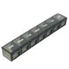 Abaodam Portable 7-Compartment Medicine Storage Box, Black Plastic Pill Organizer Case with Divided Packing for Travel and Daily Medication Management view 1