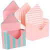 balacoo 4 Pieces Flower Bouquet Envelope Boxes, Floral Wrapping Paper Boxes Set with Pink Blue Striped and Pink Vertical Stripe Designs, Creative Packaging for Wedding Birthday Florists view 1