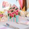 balacoo 4 Pieces Flower Bouquet Envelope Boxes, Floral Wrapping Paper Boxes Set with Pink Blue Striped and Pink Vertical Stripe Designs, Creative Packaging for Wedding Birthday Florists view 3