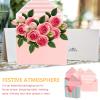 balacoo 4 Pieces Flower Bouquet Envelope Boxes, Floral Wrapping Paper Boxes Set with Pink Blue Striped and Pink Vertical Stripe Designs, Creative Packaging for Wedding Birthday Florists view 4