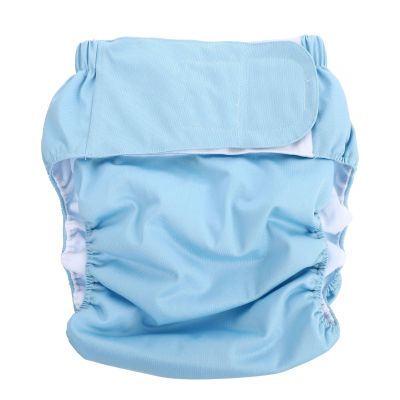 Alipis Adult Waterproof Washable Cloth Diaper with Hook-and-Loop Fastener, Unisex Reusable Incontinence Protector for Elderly, Medium Size Fits 15-38 Inch Waist, Leak-Resistant Protective