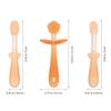 Healvian Silicone Toothbrush and Tongue Cleaner 3pcs Soft Oral Cleaning Brush for Newborns and Safe Mouth Cleaner in Warm Orange view 2