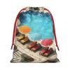 THFDDCFV Swimming Pool Print Drawstring Gift Bag Convenient Open Drawstring Design, Perfect For Holidays And Daily Storage view 2