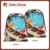 THFDDCFV Swimming Pool Print Drawstring Gift Bag Convenient Open Drawstring Design, Perfect For Holidays And Daily Storage view 3