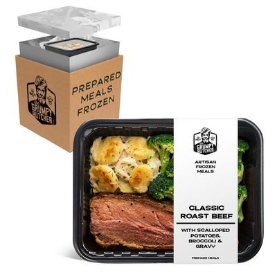 Grumpy Butcher Roast Beef In Gravy, 4 Pack, 14 oz Each